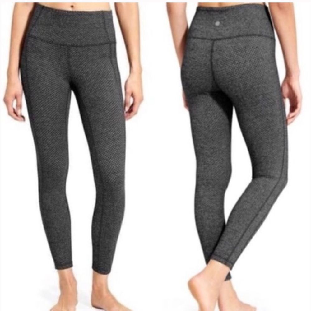 Athleta Herringbone Criss Cross Power Up 7/8 Leggings Size XS
